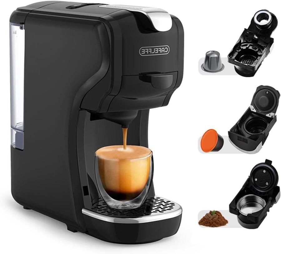 Koffiezetapparaat Eenkopsmachine Espressomachine Koffie Zetten 3-in-1 Compatibiliteit 600 ml Zwart