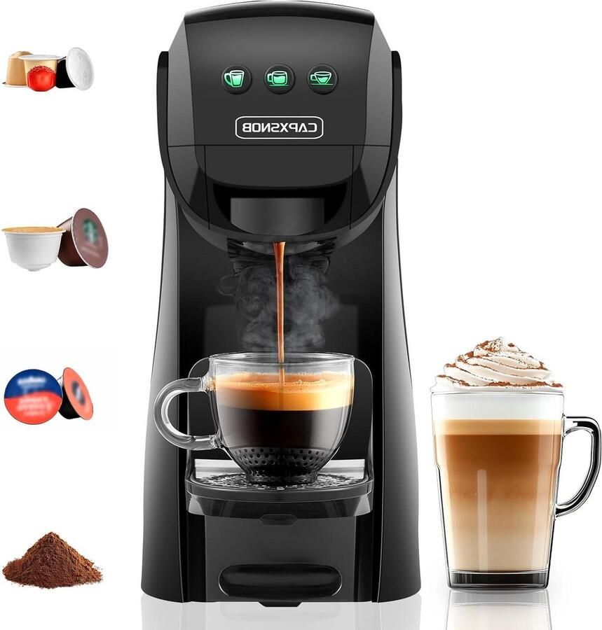 Koffiezetapparaat Eenkopsmachine Thuis Koffie Maken 4-in-1 Systeem 082 L Reservoir Zwart