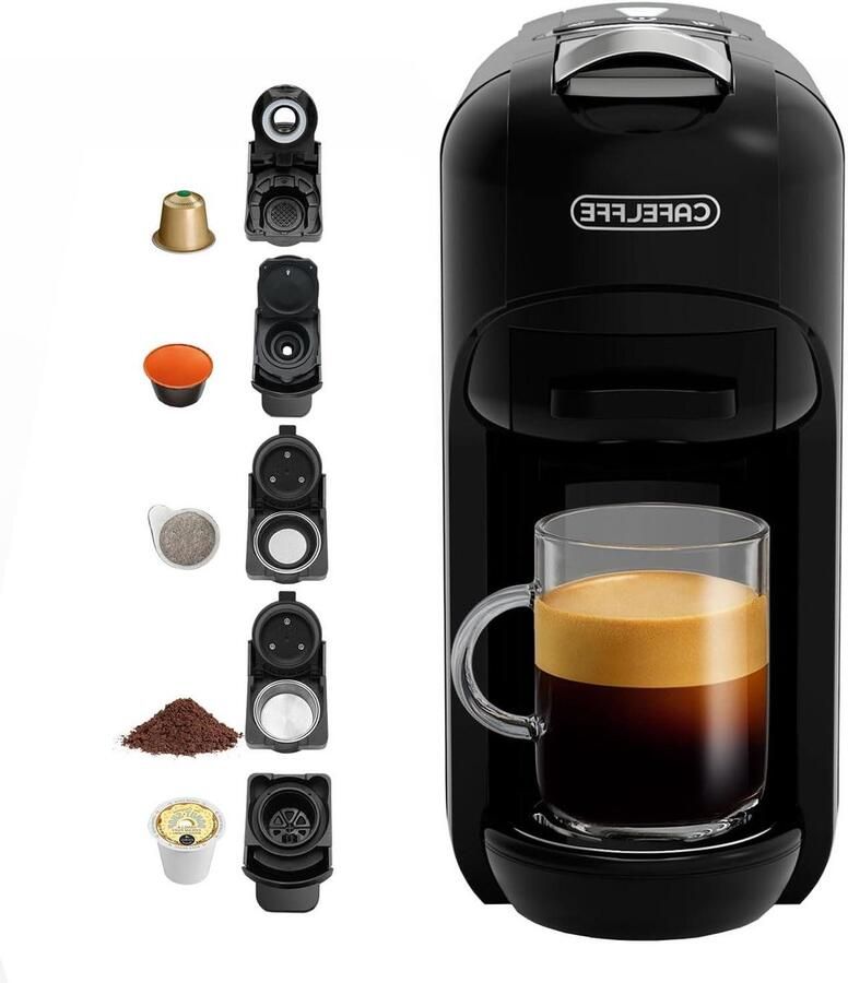 Koffiezetapparaat Espresso Machine Thuis Koffie Maken 5-in-1 Functionaliteit 600 ml Zwart