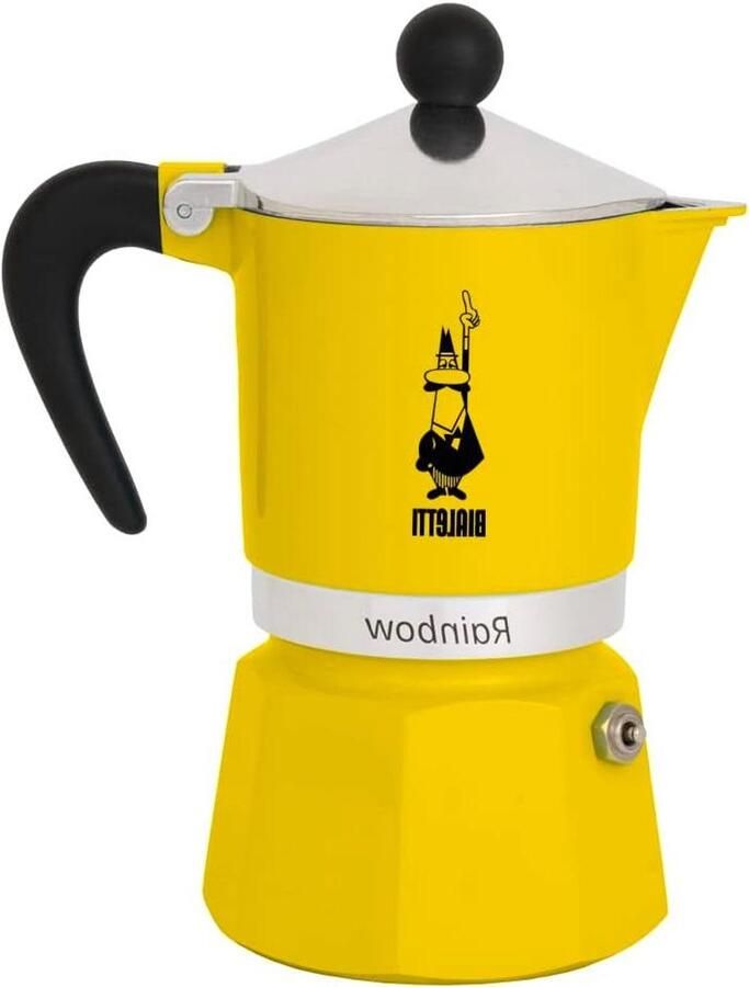 Koffiezetapparaat Espresso maker Italiaanse espresso maken Gepatenteerd veiligheidsventiel 1 kop Geel