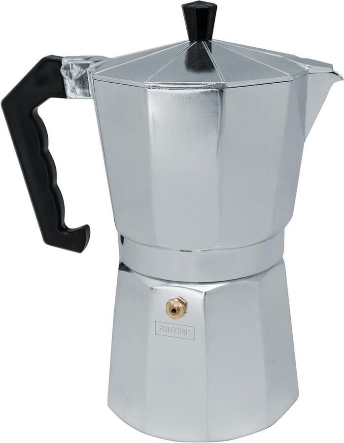 Koffiezetapparaat Espresso Maker Italiaanse Koffie Voor Alle Kookplaten 6 Kopjes Zwart