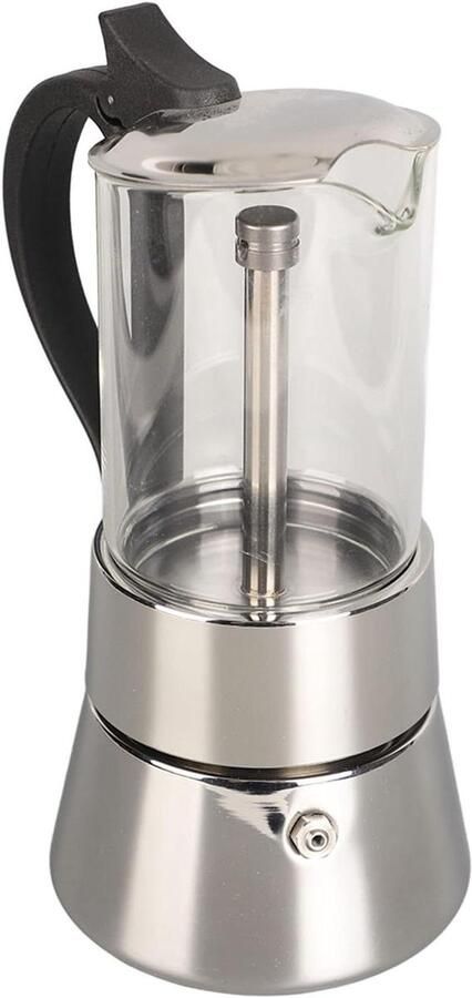 Koffiezetapparaat Italiaanse Moka Koffie Zetten Glazen Bovenkant 4 Kopjes Roestvrij Staal