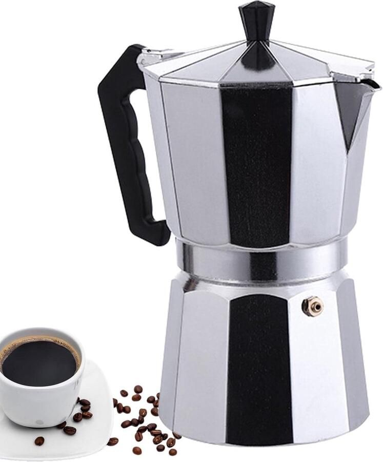 Koffiezetapparaat Espresso Maker Klassieke Koffie Duurzaam Ontwerp Kookplaat Zilver