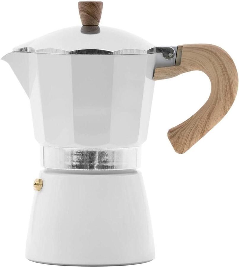 Koffiezetapparaat Espresso Maker Koffie Maken Aluminium 6 Kopjes Wit