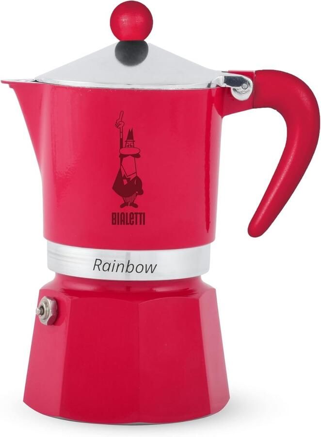 Koffiezetapparaat Espresso Moka Italiaanse Koffie Kookplaat Model 3 Kopjes Magenta