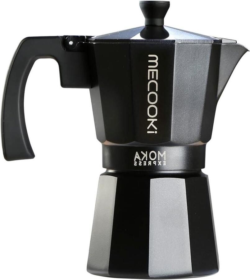 Koffiezetapparaat Espressomaker Moka Authentieke Koffie Aluminium Hittebestendig 1 Kopje Zwart