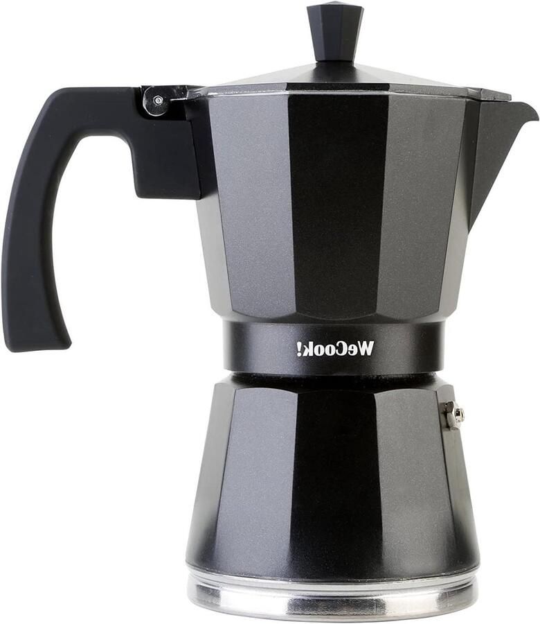 Koffiezetapparaat Fornuis Moka Pot Percolator Koffie Zetten Volledige Inductie Bodem 9 Kopjes Zwart