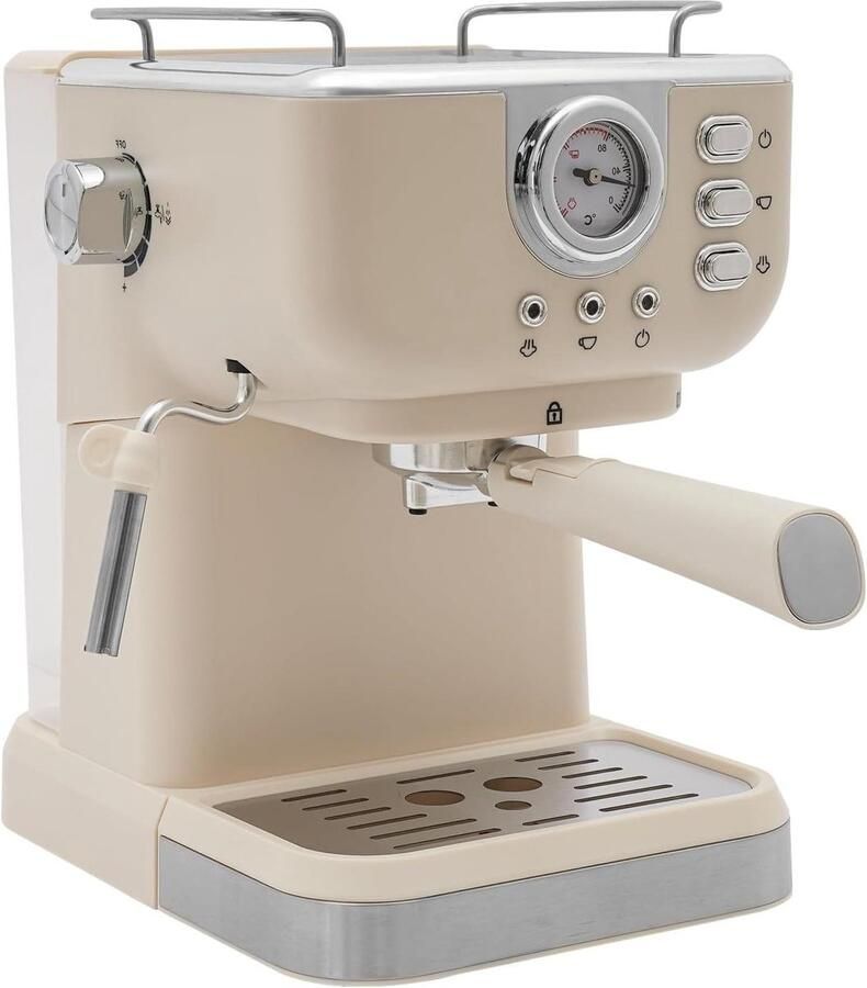 Koffiezetapparaat Espressomachine Cappuccinomaker Thuis Koffie Zetten 20 Bar Druk 1.5 Liter Wit
