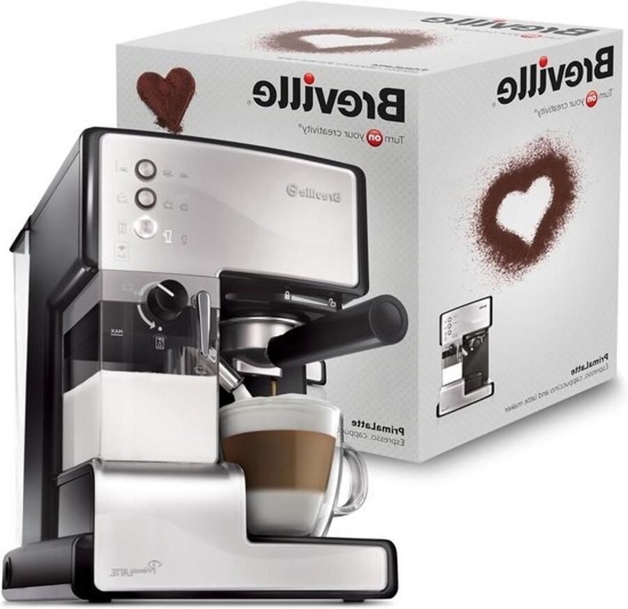 Koffiezetapparaat Espressomachine en koffiemachine Thuisbarista Open filtersysteem 15 Liter Wit Metallic