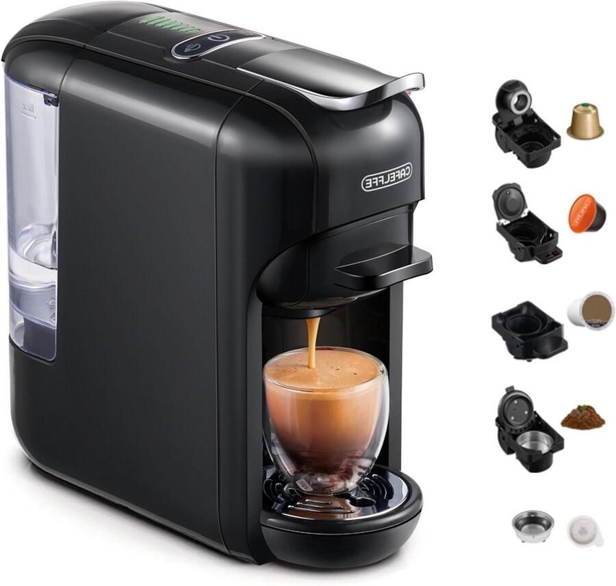 Koffiezetapparaat Espressomachine Thuis en kantoor 5-in-1 compatibiliteit 19 bar Zwart