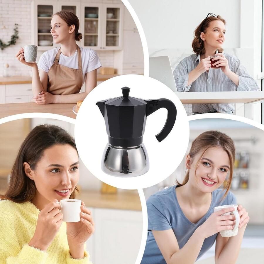 Koffiezetapparaat Espressomaker Mokkapot Thuis Koffie Zetten Druk Brouw Vaardigheden 150ml of 300ml Zwart