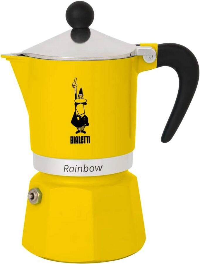 Koffiezetapparaat Espressomaker Percolator Italiaanse Espresso Maken Gepatenteerd Veiligheidsventiel 1 Kop Geel