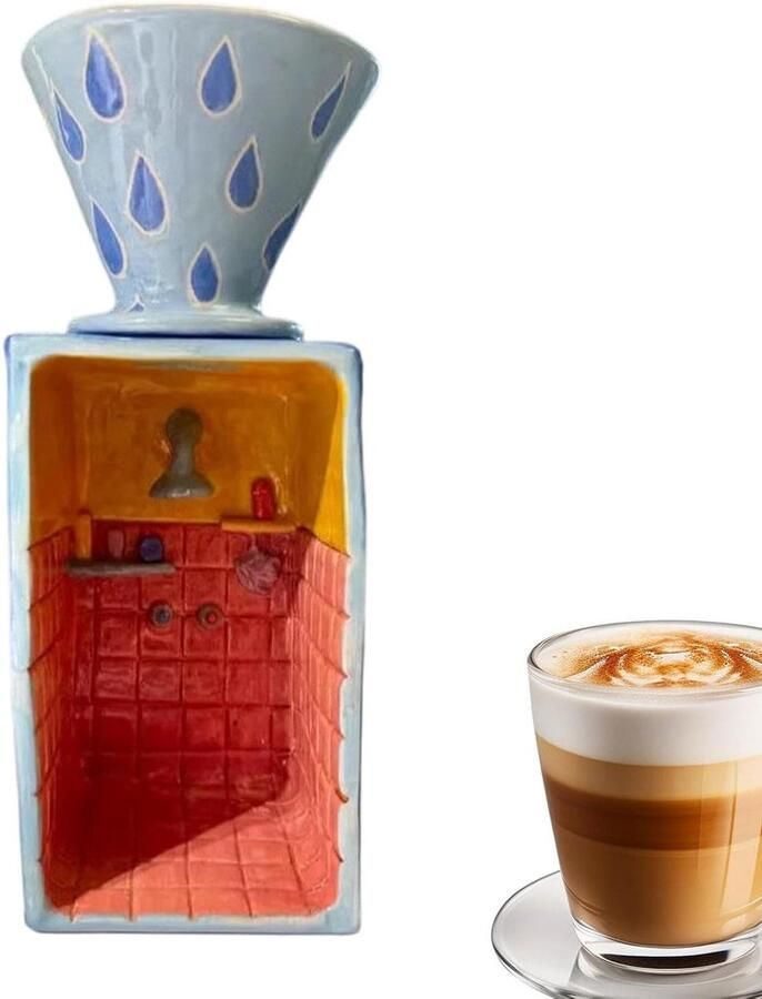 Koffiezetapparaat Filterbeker Druppelaar Thuis Koffie Zetten Herbruikbaar Siliconen 15 x 10 x 10 cm Zwart