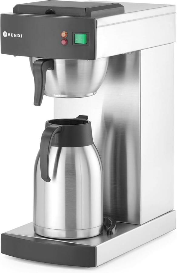 Koffiezetapparaat Filterkoffie Machine Professioneel Gebruik Inclusief Thermoskan 21 x 41 x 52cm Zilverkleurig