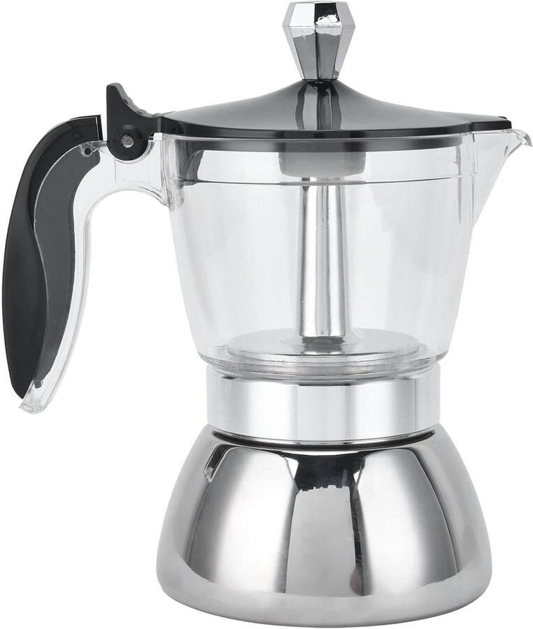 Koffiezetapparaat fornuis Espresso maker pot Koffie zetten thuis Roestvrij staal design 4 kopjes Zilver