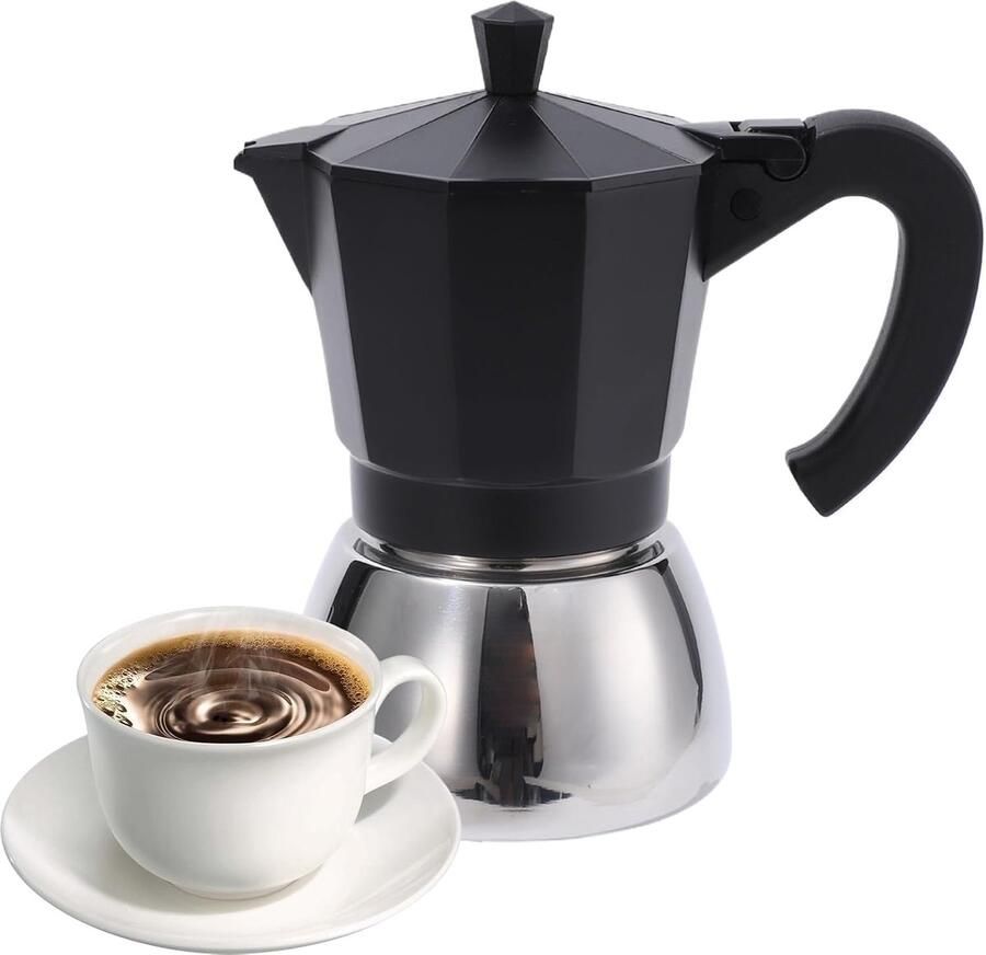 Koffiezetapparaat Fornuis Moka Koffie Bereiden Duurzaam Aluminium 300 ml Geel