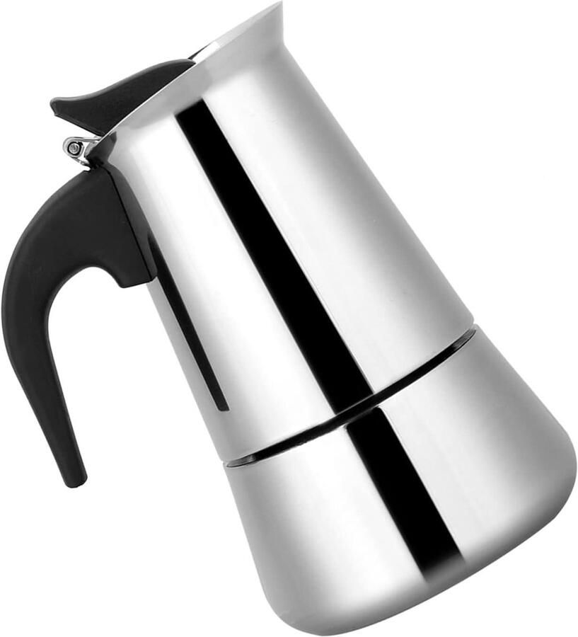 Koffiezetapparaat Fornuis Moka Pot Thuis Koffie Zetten Roestvrij Staal 100 ml Zilver