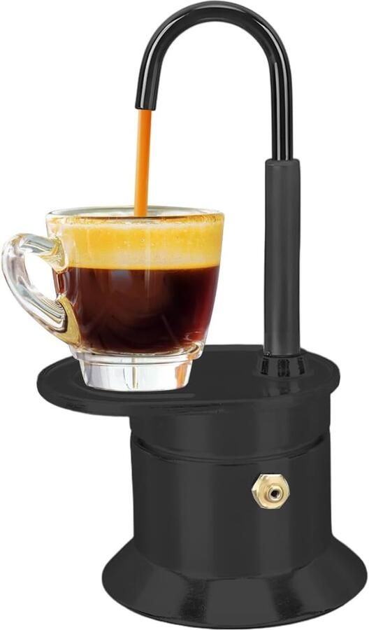 Koffiezetapparaat Fornuis Moka Pot Thuis Koffie Zetten Voedselveilig Aluminium 17x17x6 cm Zwart