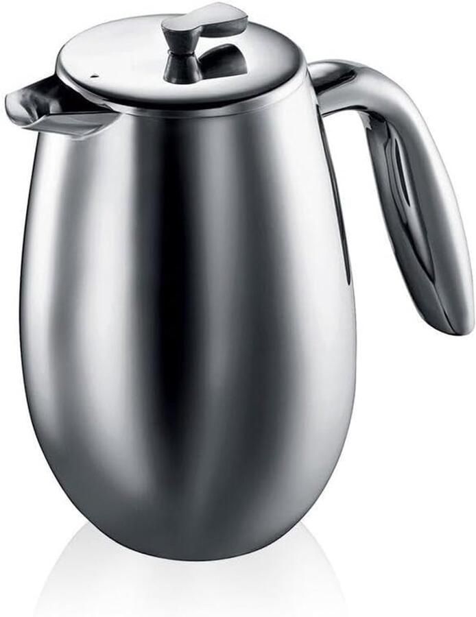 Koffiezetapparaat Franse Pers Koffie Bereiding Dubbelwandig RVS 035 Liter Zilver