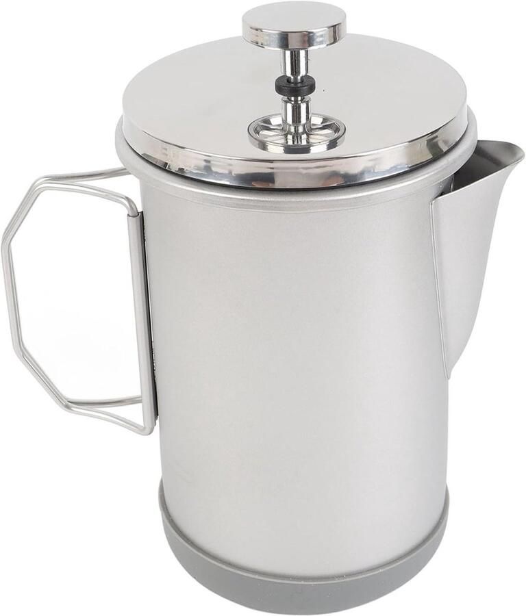 Koffiezetapparaat Franse Pers Theemaker Thuis Kantoor Camping Roestvrij Staal 1000 ml Zilver