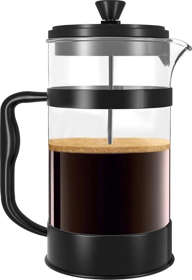 Koffiezetapparaat French Press Cafetière Perculator Koffie Zetten Drievoudig Filtersysteem 1000 ml Zwart