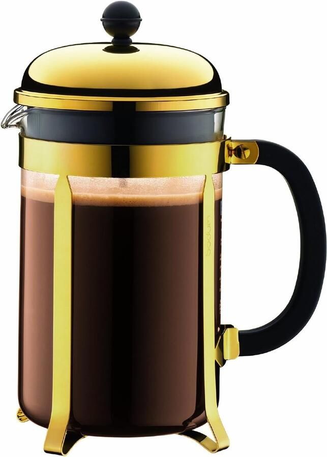 Koffiezetapparaat French press Klassieke koffie Herbruikbaar filter 15 liter Goud