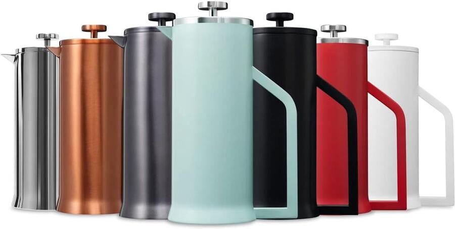 Koffiezetapparaat French Press Koffiezetter Thermos Koffie Zetten Dubbelwandig Geïsoleerd 1 Liter Blauw