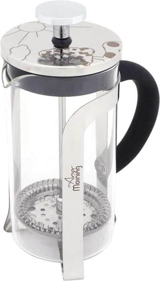 Koffiezetapparaat French Press met Glazen Kan 600 ml Zwart