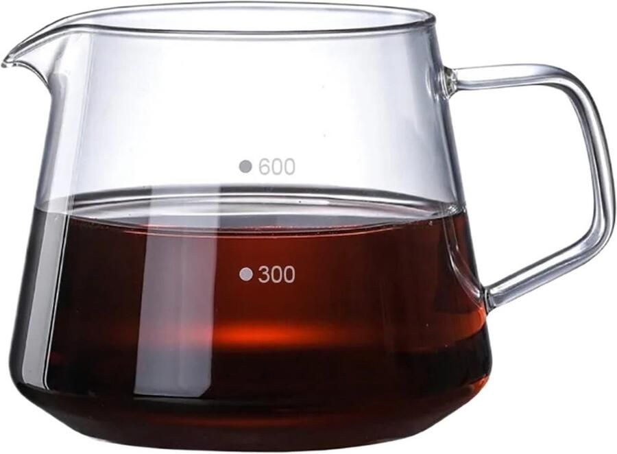 Koffiezetapparaat Glas Handmatig Brouwen Koffie Delen Hittebestendig Materiaal 600 ml Transparant