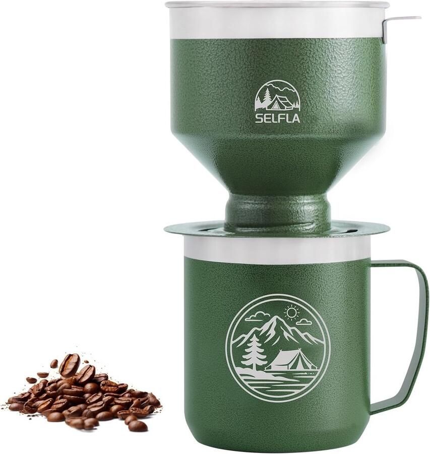 Koffiezetapparaat Groen Herbruikbare Filter Isolerende Beker Voor Koffieliefhebbers