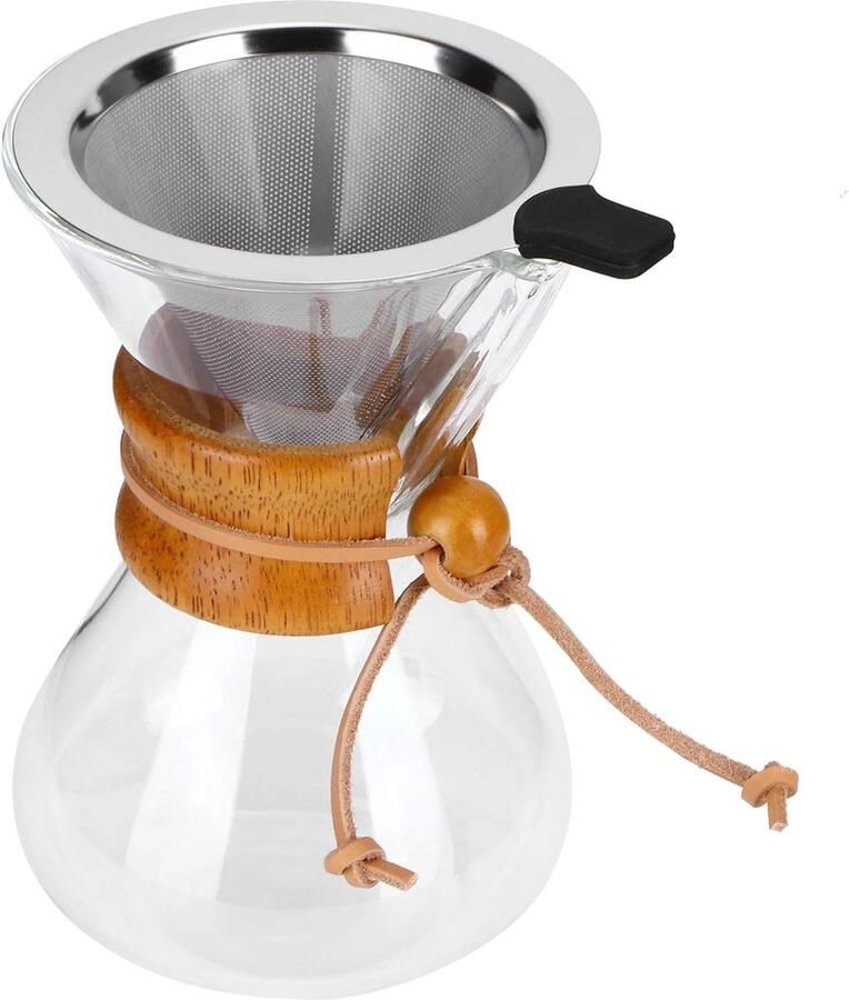 Koffiezetapparaat Koffiedruppelaar Handmatig Brouwen Roestvrijstalen Filter 343 Gram Glas