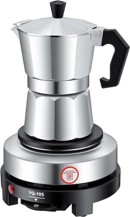 Koffiezetapparaat Koffiemaker Urn Koffie Bereiden Snelle Verwarming 150 ml Zilver Zwart