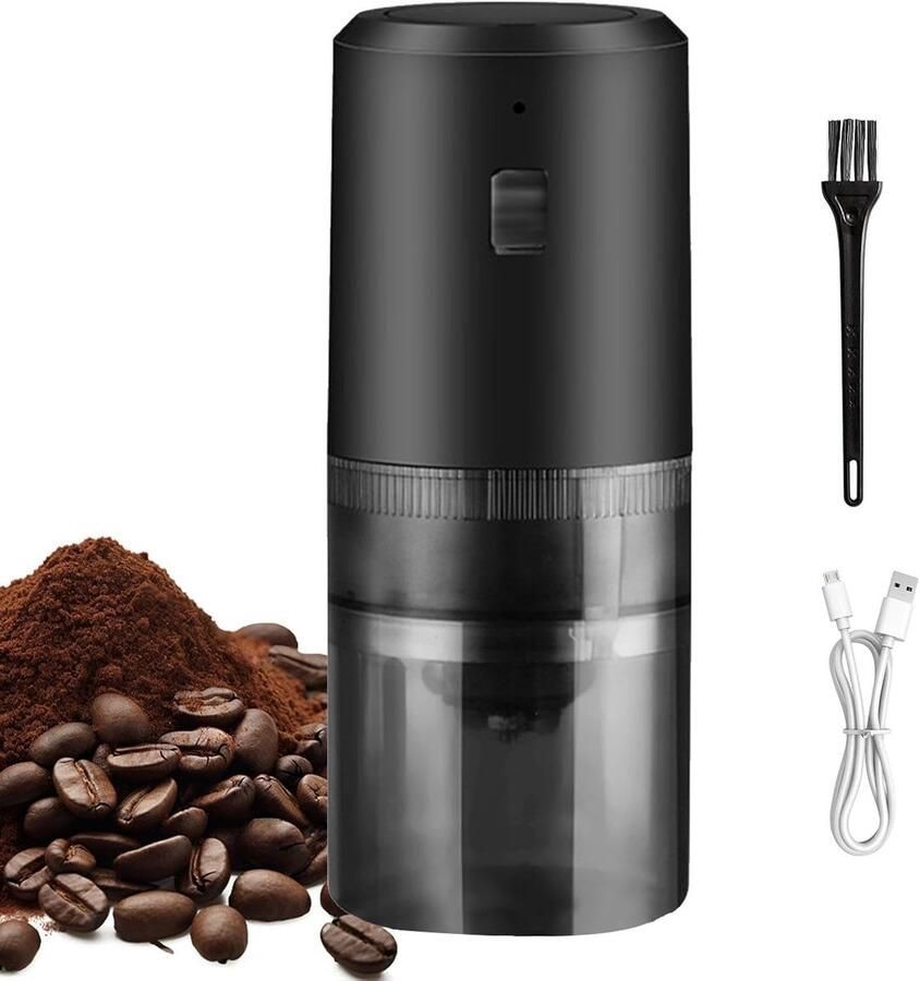 Koffiezetapparaat Koffiemolen Draagbare koffiemachine Koffiezetapparaat met maalfunctie Lichtgewicht en eenvoudig Zwart