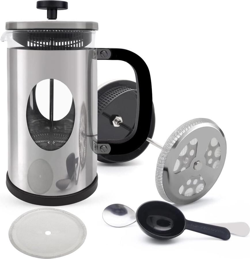 Koffiezetapparaat Koffiepers Verse Koffie Maken 4-Traps Filter 1000 ml Zilver