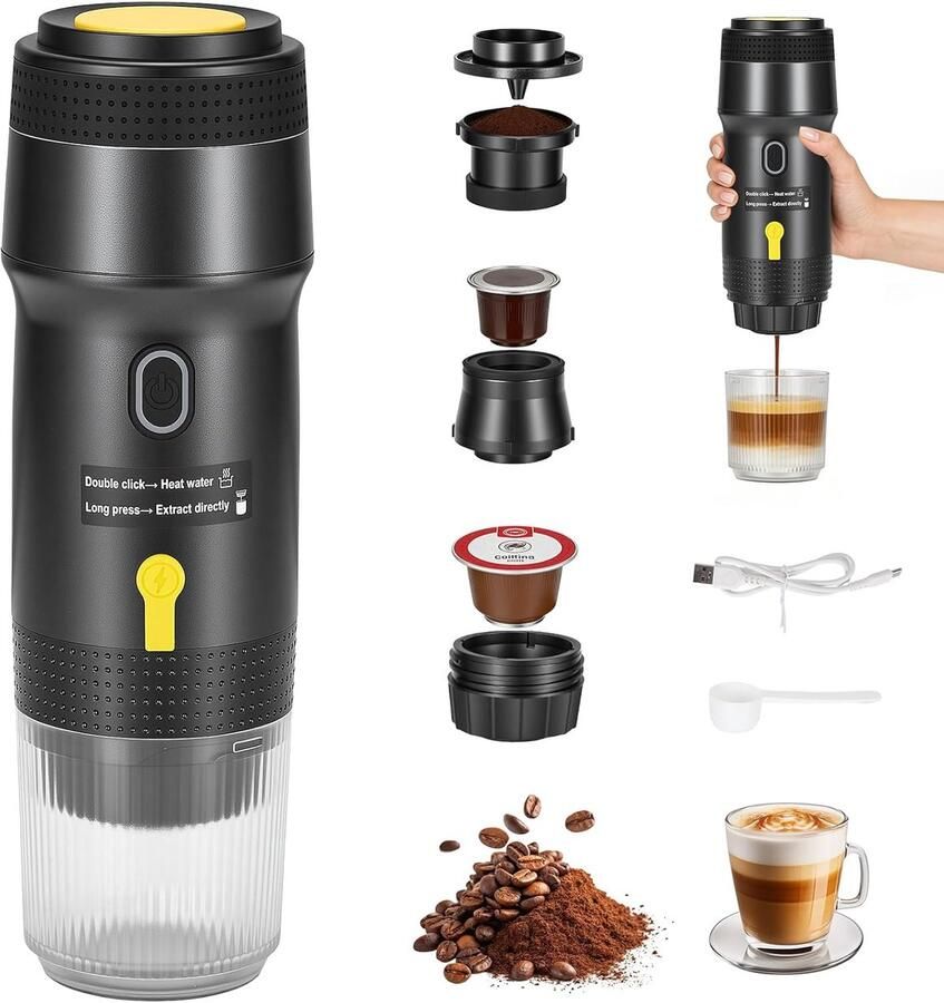 Koffiezetapparaat Koffiezetter Snelle Koffie Compact Formaat 27x9x9 cm Zwart
