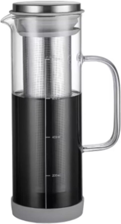 Koffiezetapparaat Koud Brouwen Cold Brew Maker Glas Verfrissende Drankjes Maken Grote Capaciteit 800ml 10x10x10mm Grijs