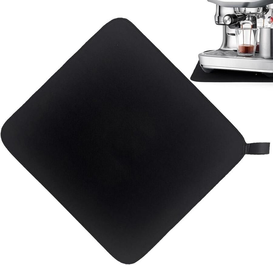 Koffiezetapparaat Mat Keuken Accessoire Aanrecht Beschermen Antislip Basis 33 x 32 cm Zwart