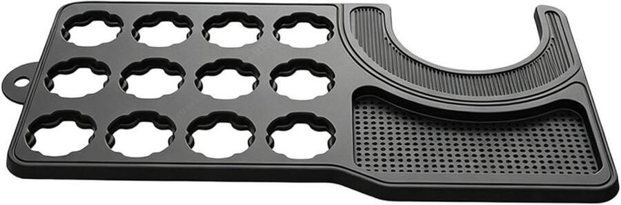 Koffiezetapparaat Mat Koffie Station Organizer Aanrecht Schoonhouden Druppelbestendig Afvoerpad 42 x 21 cm Zwart