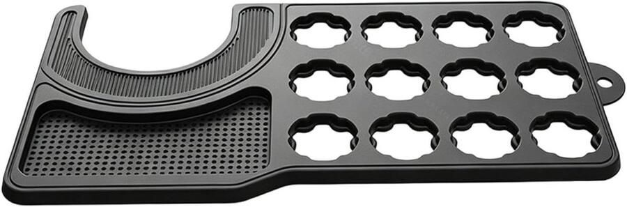 Koffiezetapparaat Mat Koffiestation Organizer Aanrecht Schoonhouden Druppelbestendig Afvoerpad 42 x 21 cm Zwart
