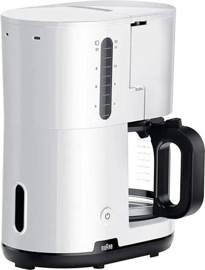 Koffiezetapparaat met Glazen Aroma Kan voor 10 Kopjes OptiBrew -Technologie Anti-Drup-Systeem 1000W Wit Ontbijt