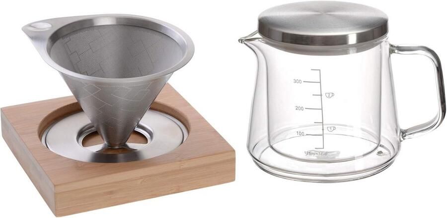 Koffiezetapparaat met Hittebestendige Glazen Kan en Permanent RVS Filter