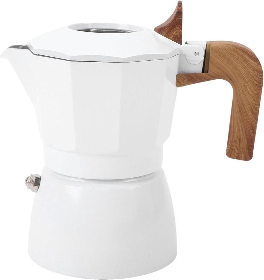 Koffiezetapparaat Mokkapot Rijke Koffiesmaak Dubbel Ventielsysteem 2 Kopjes Wit