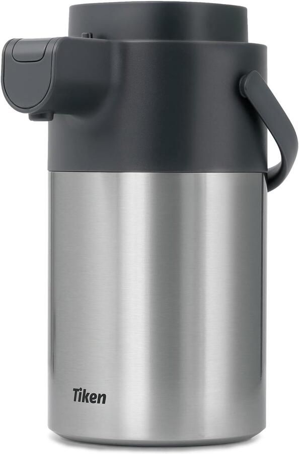 Koffiezetapparaat met Pomp Zilver 3016 ml Roestvrijstalen Thermokann met Vacuümisolatie Voor Heet Water en Thee