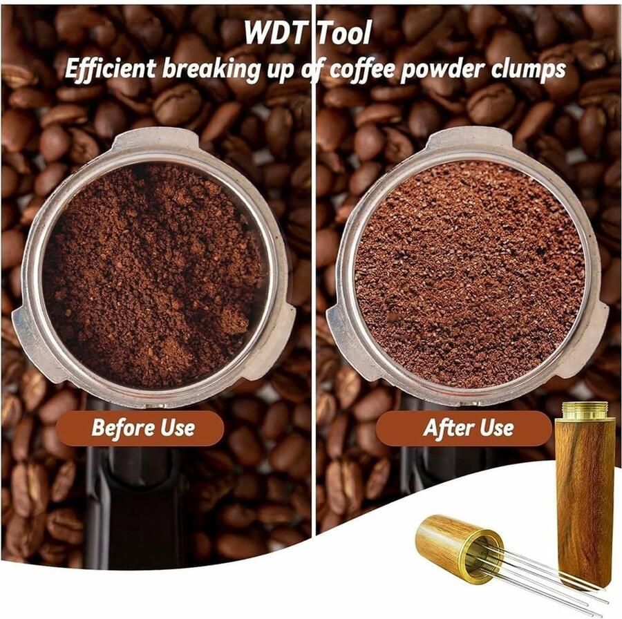 Koffiezetapparaat met WDT-gereedschap gekalibreerd en duurzaam ontwerp voor perfecte espresso en koffieervaring