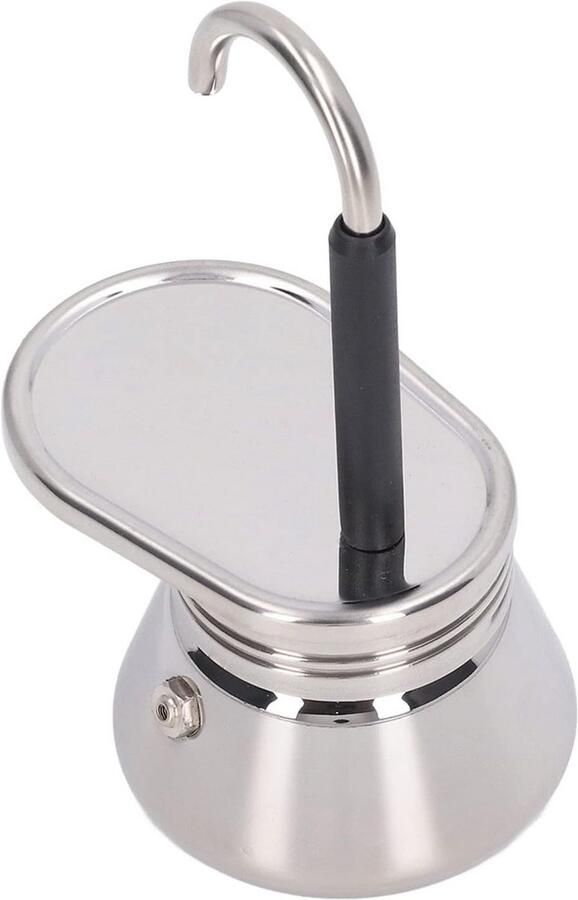 Koffiezetapparaat Moka Italiaanse Koffiemaker Thuis Koffie Zetten Enkele Uitloop Ontwerp 15.5 x 9.5 cm Zilver