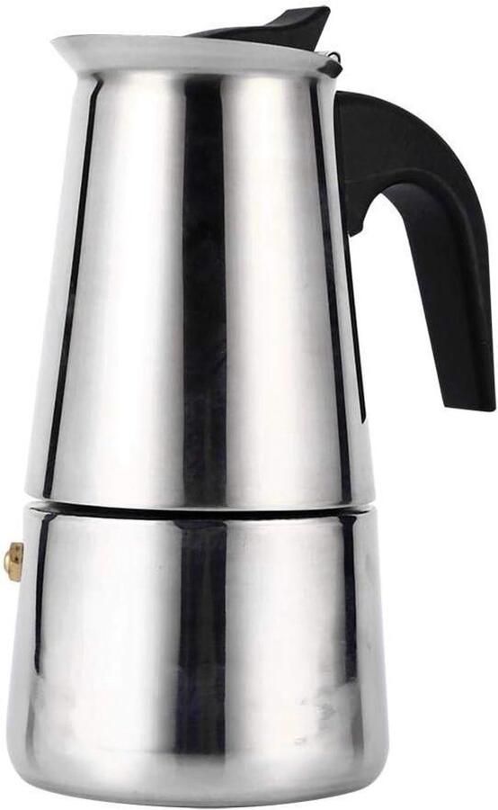 Koffiezetapparaat Moka Kan Espresso Maker Koffiepot Koffie Zetten Roestvrij Staal 200 ml Zilver