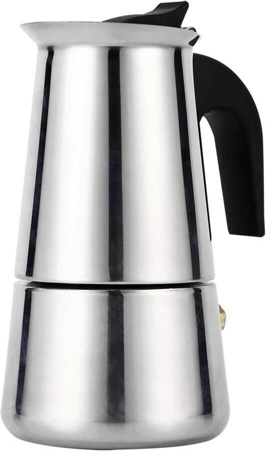 Koffiezetapparaat Moka pot Koffie thuis zetten Roestvrij staal 200 ml Zilverkleurig