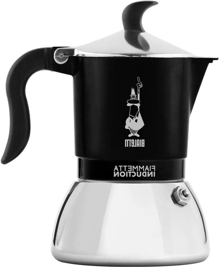 Koffiezetapparaat Moka Pot Koffie Zetten Geschikt voor Inductie 4 Kopjes Zwart