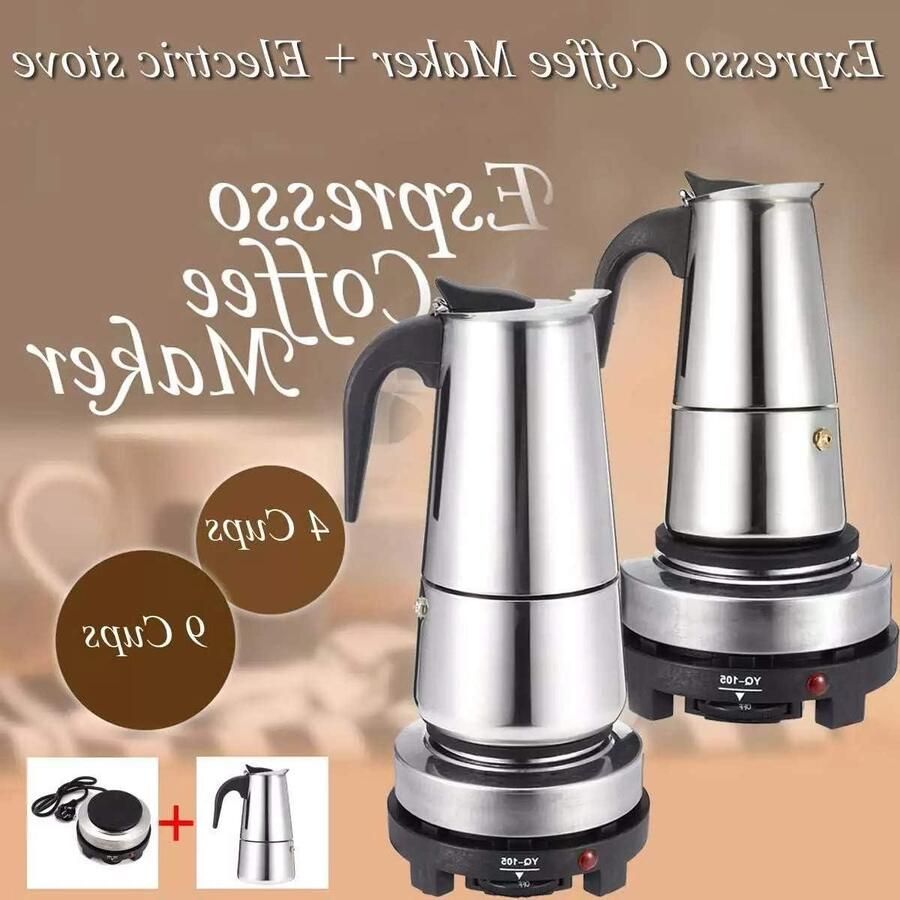 Koffiezetapparaat Moka Pot Percolator Koffie Verse Koffie Maken Elektrisch Fornuis Geschikt 200 Milliliter Roestvrij Staal