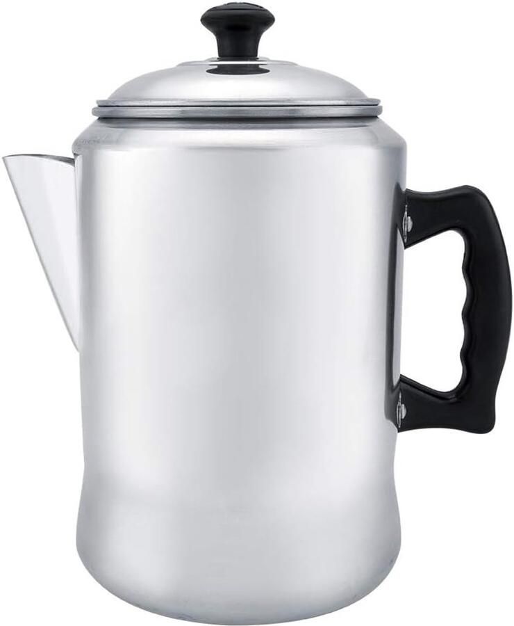 Koffiezetapparaat Moka Pot Percolator Koffie Zetten Ergonomisch Handvat 100 Milliliter Zilver